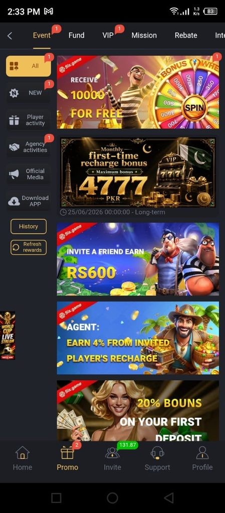 Six Game Bonuses & Rewards